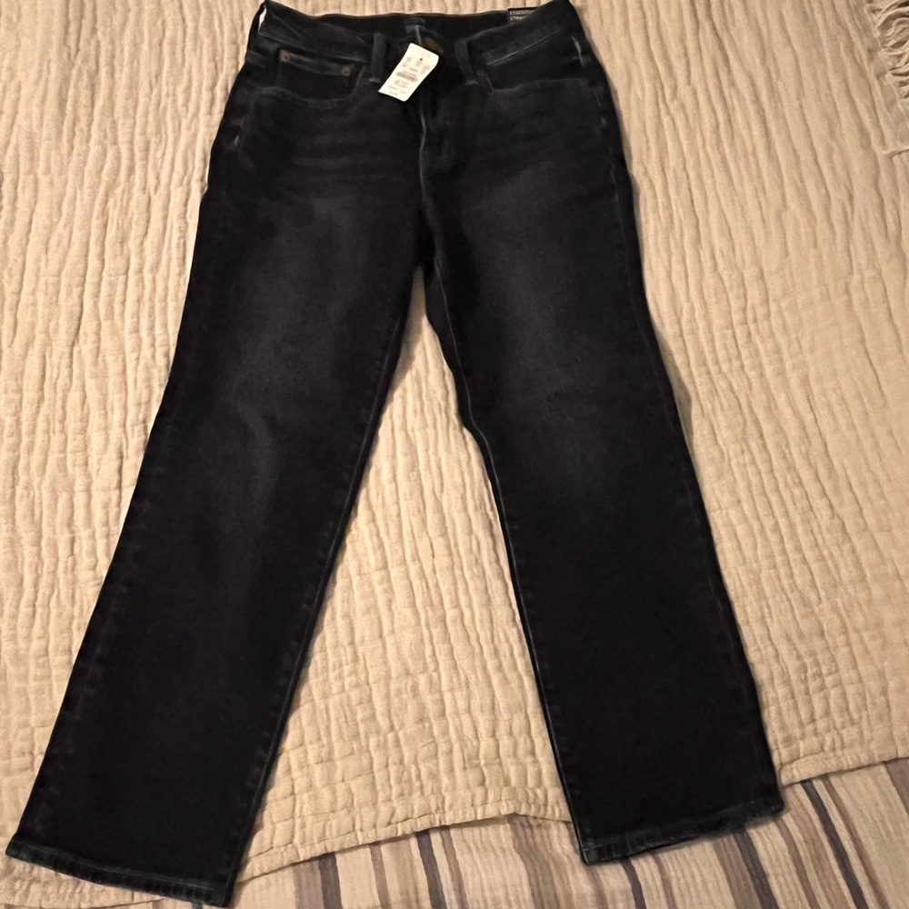 J. Crew Women's Dark Blue Straight Leg Jeans 26p / 24 inseam